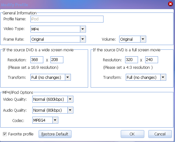 how to rip protected DVD to iPod --- modify profile
